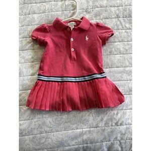 Ralph Lauren 3 Months Pink Pleated Dress Baby Girls